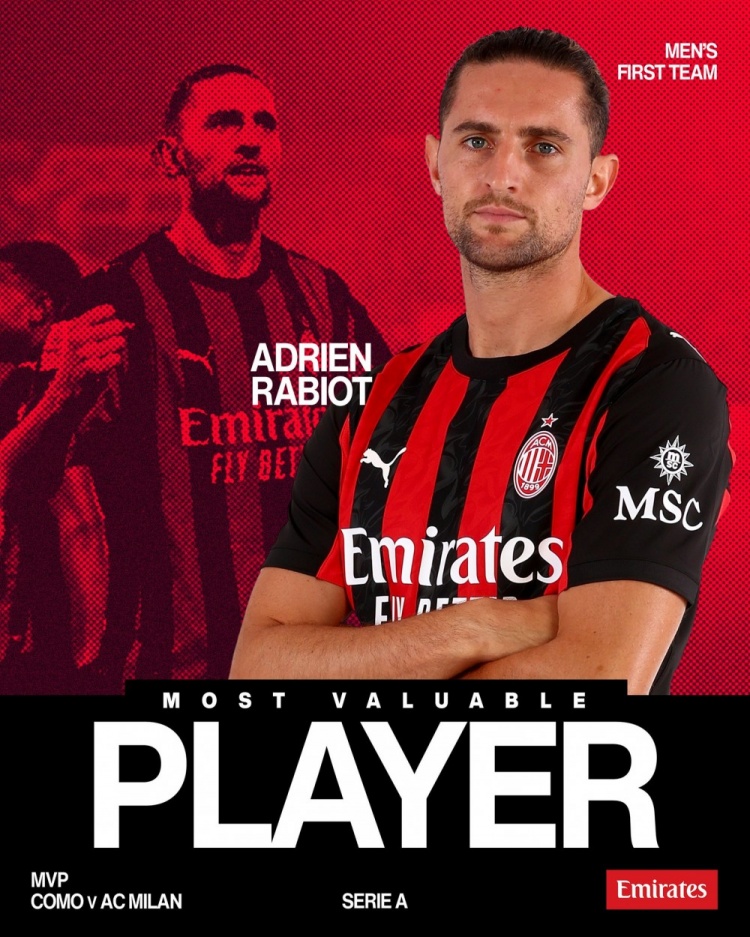 杏彩体育官网-双响+造点！拉比奥特当选对阵科莫一役米兰队内最佳球员